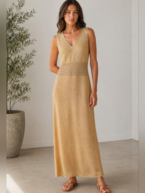 Anne Fogarty Dresses & Skirts - Chic Knit Summer Maxi Sleeveless Dress Size Large